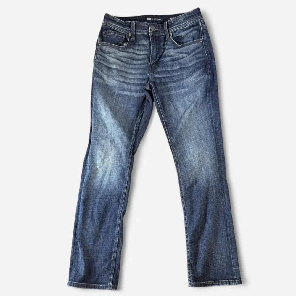 BKE Jake Straight Med Wash Whiskered Jeans Mens Size 30x30